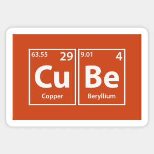 Cube (Cu-Be) Periodic Elements Spelling Sticker